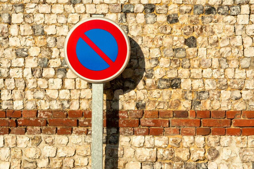 niet parkeren bord